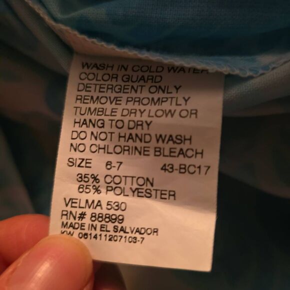 Eleanor Rose Girl's Size 6-7 Blue White Swirl Velma 530 Ruffle Sleeve Sundress - Picture 2 of 5